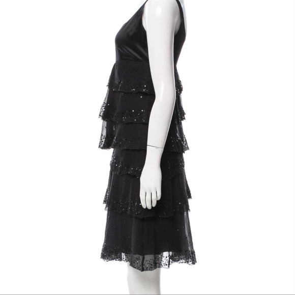 EUC Vintage Dvf Diane Von Furstenberg Black Tiera Sequin Dress sz 2 - Picture 2 of 9